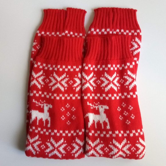 ❄️ Holiday Sale! ❄️  Cozy Over Knee Leggings, Red - Picture 3 of 6